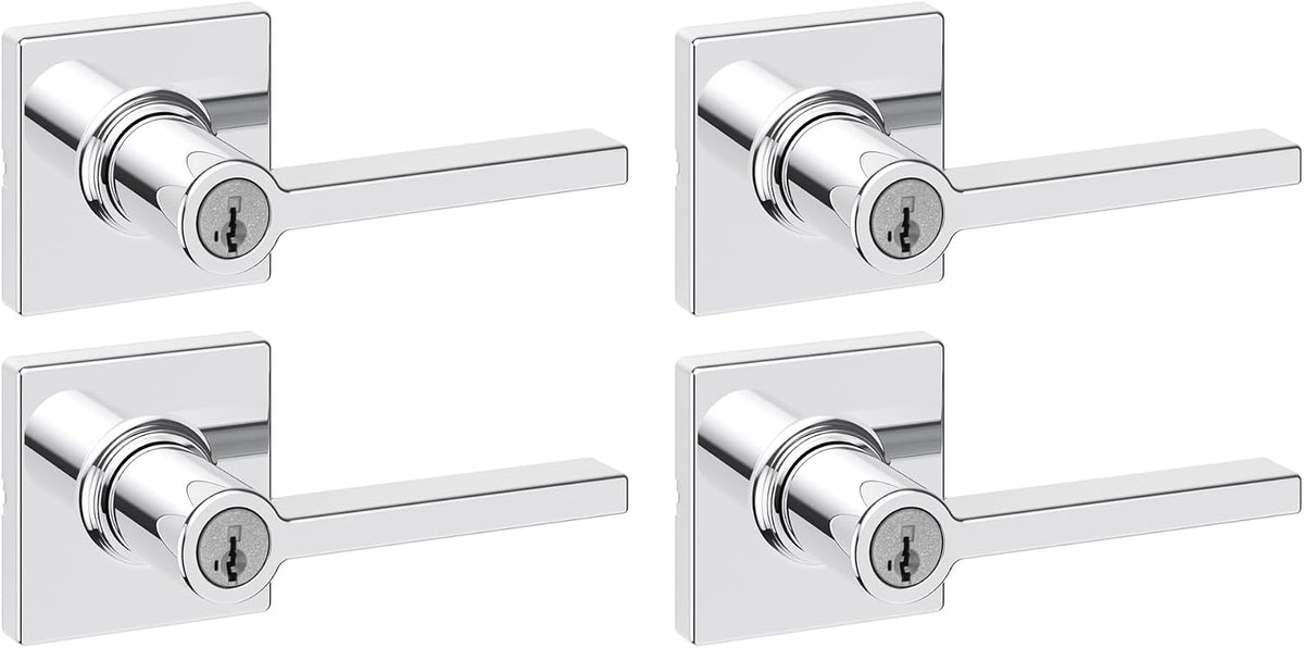 Kwikset Casey Privacy Door Lever with Lock, Matte Black