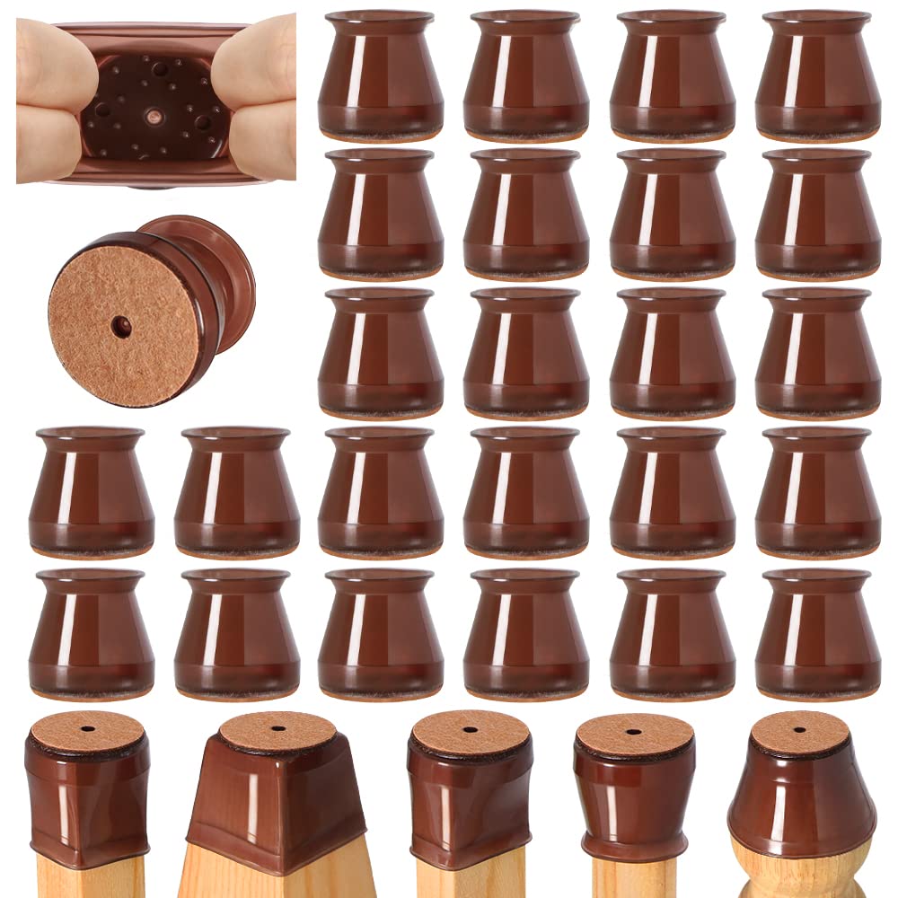 VIUME 24 Pcs Chair Leg Floor Protectors for Hardwood Floors Round