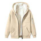 Womens Teddy Fleece Hoodies Sherpa Lined Fuzzy Jacket with Pockets Full Zip Hooded Sweatshirts Ladies Fall Winter Warm Jumper Coat Outwear Thermal Outfits Clothing