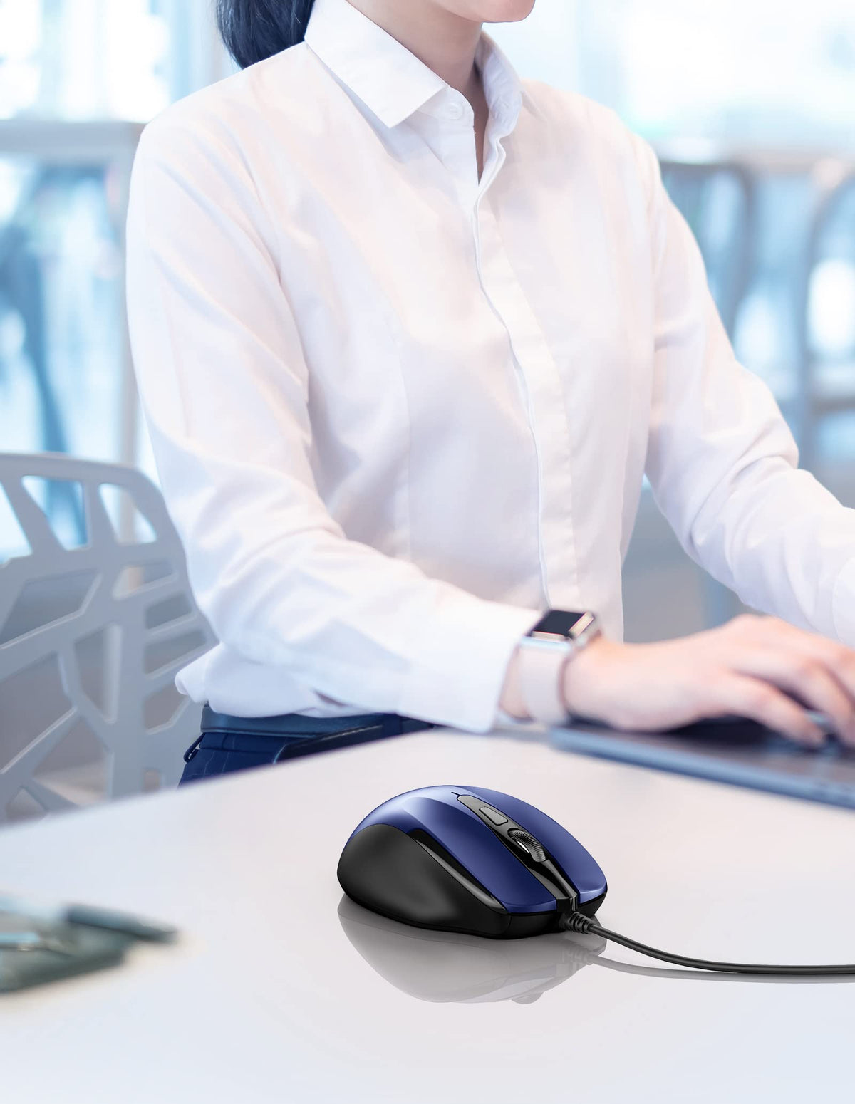 TECKNET USB Wired Mouse,6400 DPI Optical,6-Button Ergonomic Computer Mouse