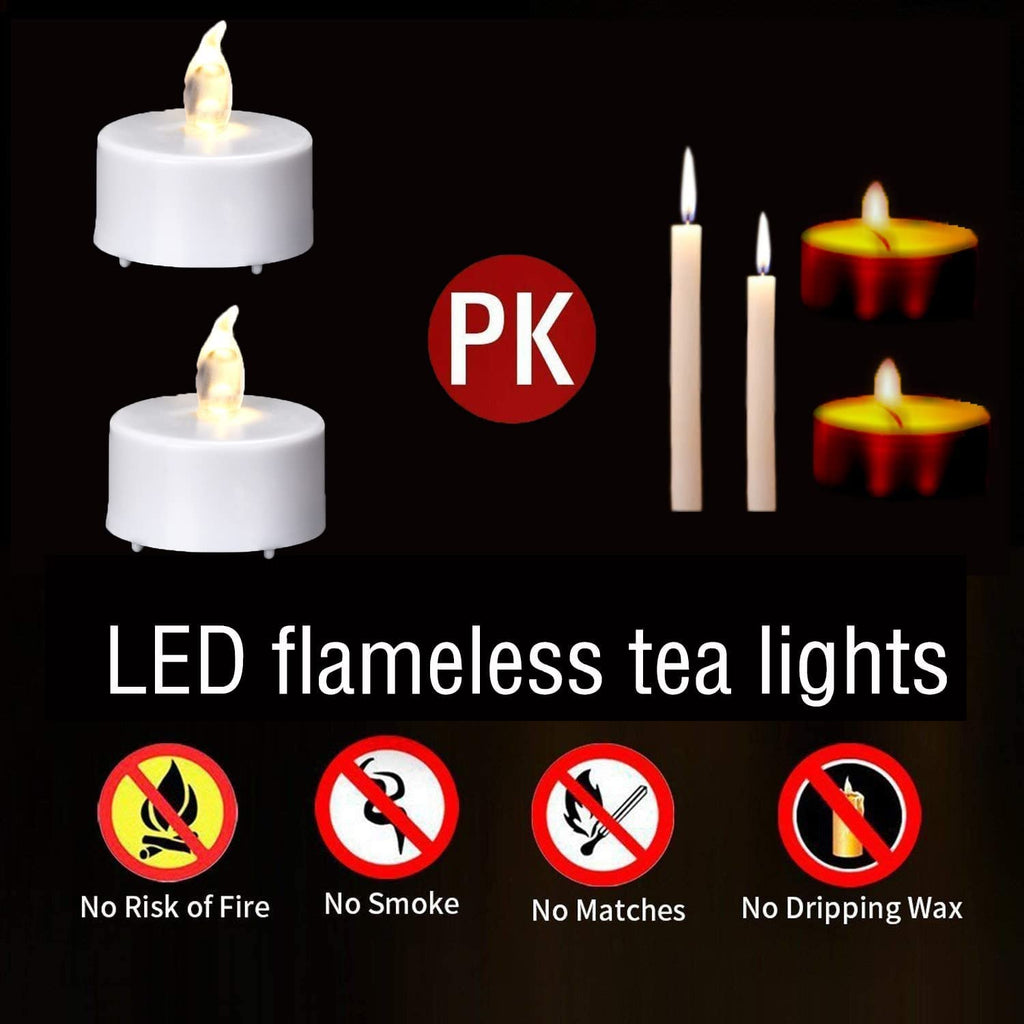Battery Operated LED Tea Lights Flameless Flickering Candles 50PACK Blue