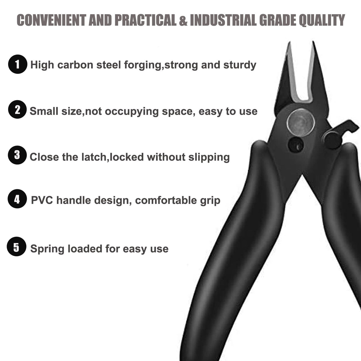 BOENFU Wire Cutters Heavy Duty Snips Flush Cut Side Cutters Pliers