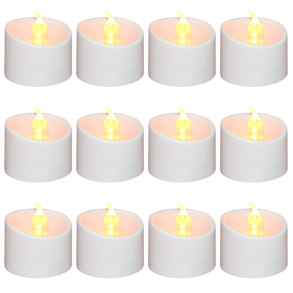 100 Pack Flickering LED Tea Lights, Last 100H+, Warm White Light