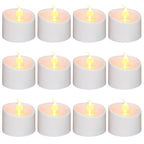 100 Pack Flickering LED Tea Lights, Last 100H+, Warm White Light