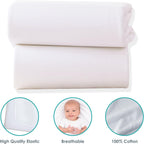Clair de Lune 2 Pack Fitted Jersey Cotton Cot Sheets 60 x 120 cm (White)