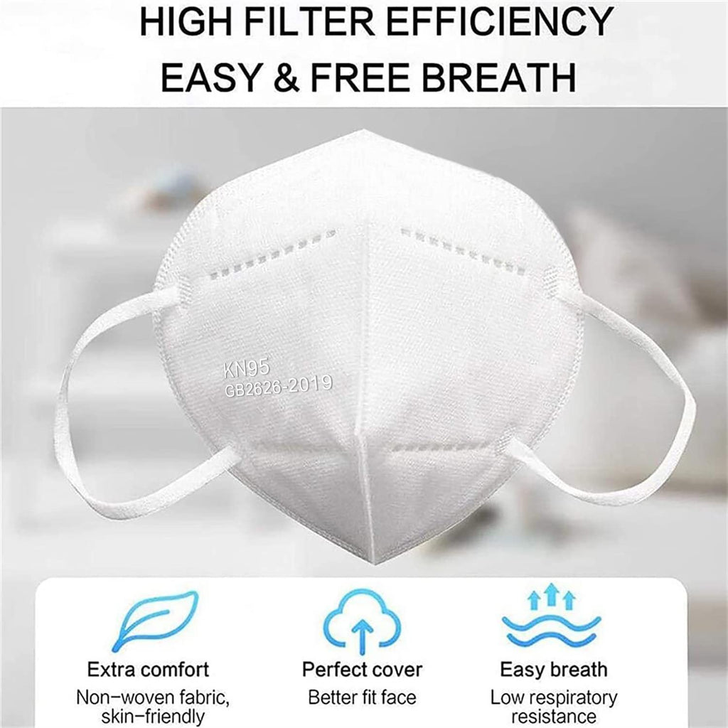 LEMENT 50pcs KN95 Face Mask Black 5-Layer Filter≥95% Cup Dust Safety Masks
