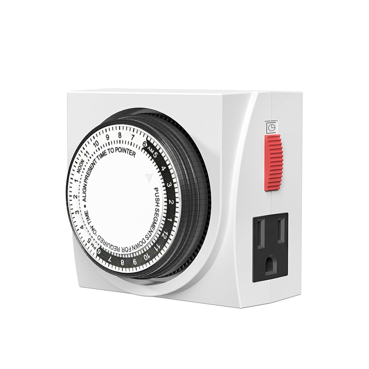 BN-LINK U47 Indoor Mini 24-Hour Mechanical Outlet Timer, 3-Prong, 2-Pack