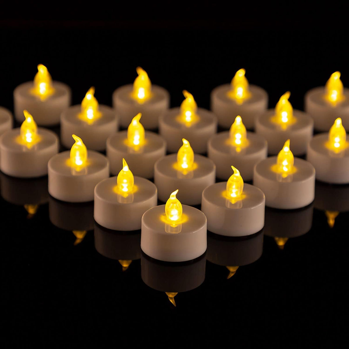 Battery Operated LED Tea Lights Flameless Flickering Candles 50PACK Blue