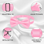 URAQT Men Pre-Tied Solid Satin Bow Tie, Adjustable Formal Bowtie