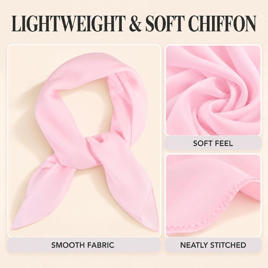 WESTEND CHOICE Square Chiffon Scarves Women's Neck Scarf 50s Retro Bandana