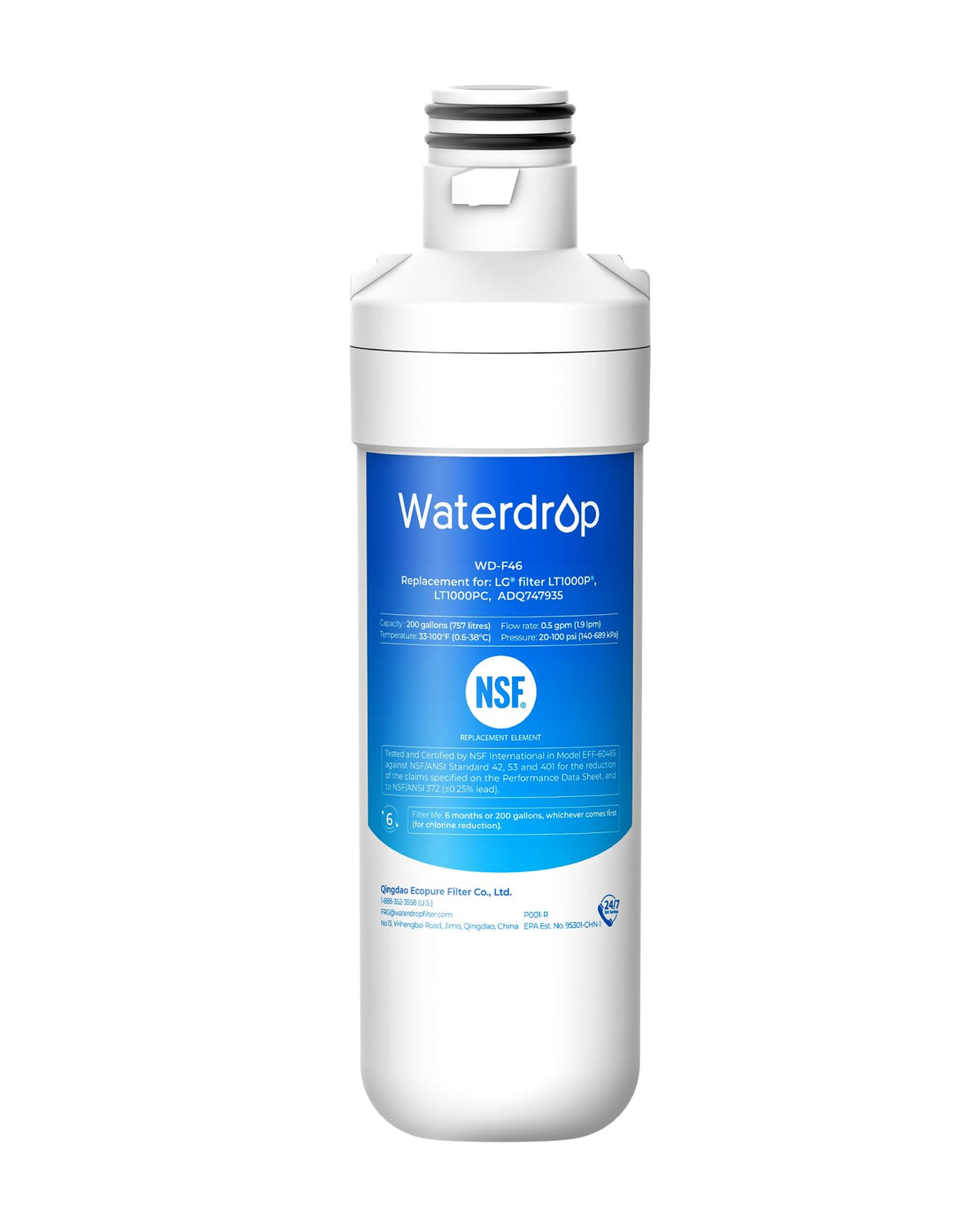 Waterdrop ADQ747935 Refrigerator Water Filter and Air Filter, 3 Combo