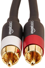 Amazon Basics 2 RCA Cables for Amplifier, Active Speakers or Subwoofer, 1.2 m, Black