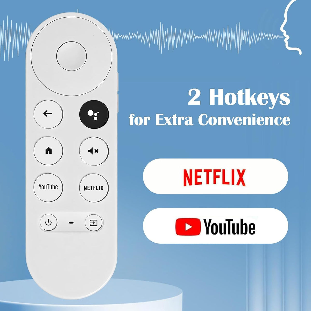Replacement Voice Remote Control for Google Chromecast 4k Snow Streaming Media Player,Remote for Chromecast with Google TV HD/4K,Voice Remote Controls Replacement(Remote Control Only)