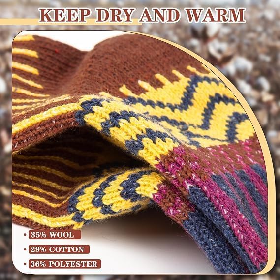 Ladies Socks Wool Thermal Fluffy Gifts For Women 5 Pairs