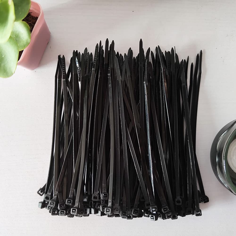 100 Pack Black Plastic Cable Ties 300mm×3.6mm Heavy Duty Strong Nylon Premium Self Locking 12 inch/30 cm Long Zip Tie Wraps