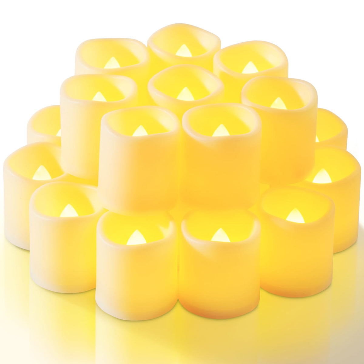 Homemory 24 Pack Red Flameless Flickering LED Votive Tealights Candles