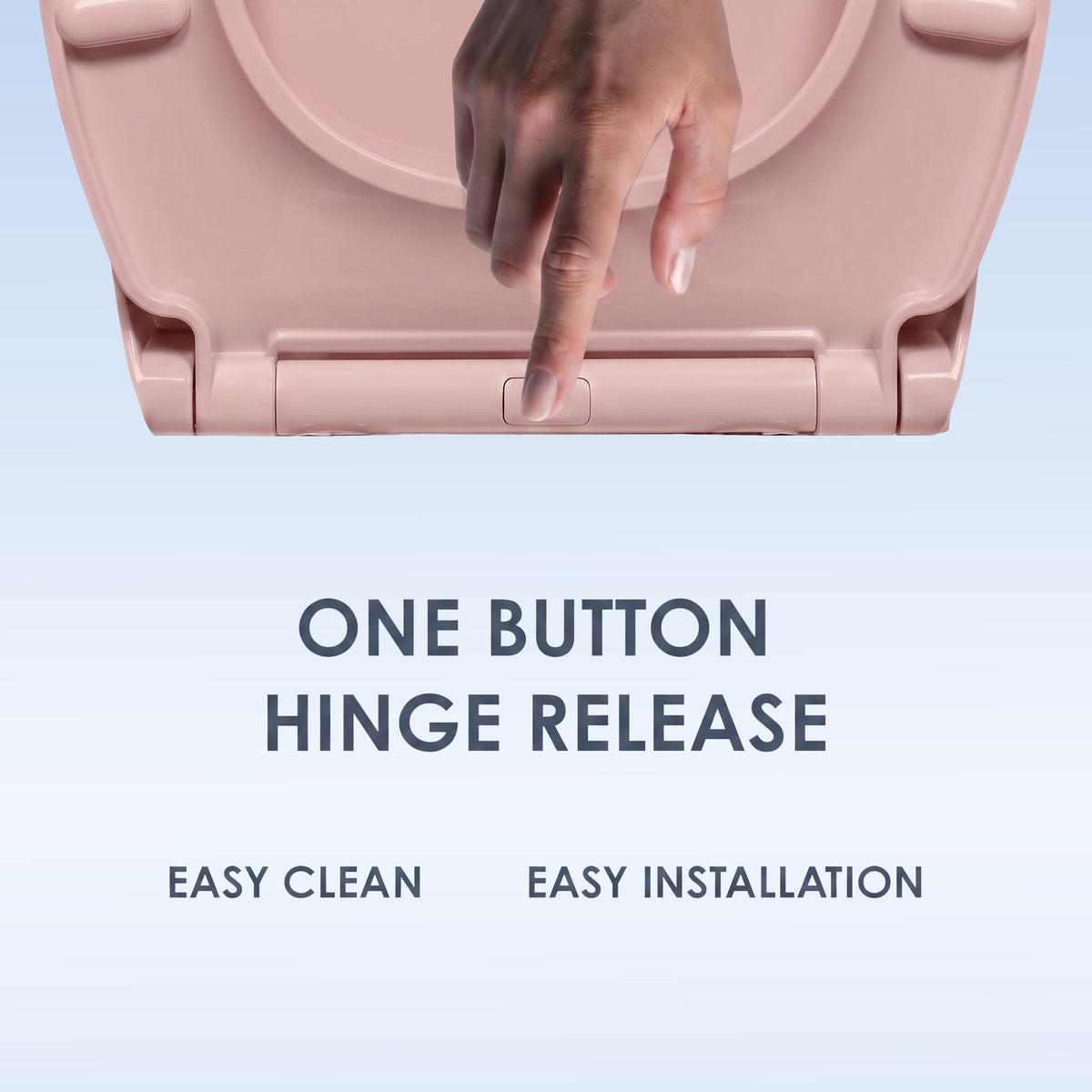 AQUALONA® Premium Thermoplastic Toilet Seat Soft Close Hardwearing Seat with Two Button Hinge Release D Shaped Easy to Clean Simple Installation Top and Bottom Fittings (Blue - D Shape)