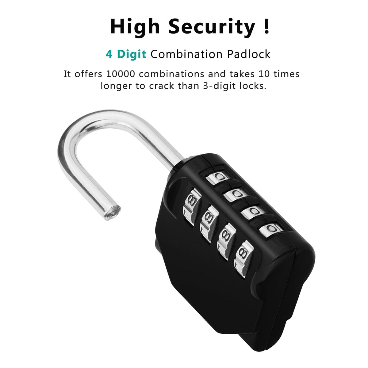 ZHEGE Combination Padlock, 4 Digit Combination Locker Padlock (Red)