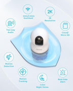 blurams Pet Camera 2K, Indoor Cameras, Dog Camera, 360° Home Security Cameras, Color Night Vision, Motion Tracking, 2-Way Talk, Cloud&SD, APP Control, Compatible with Alexa