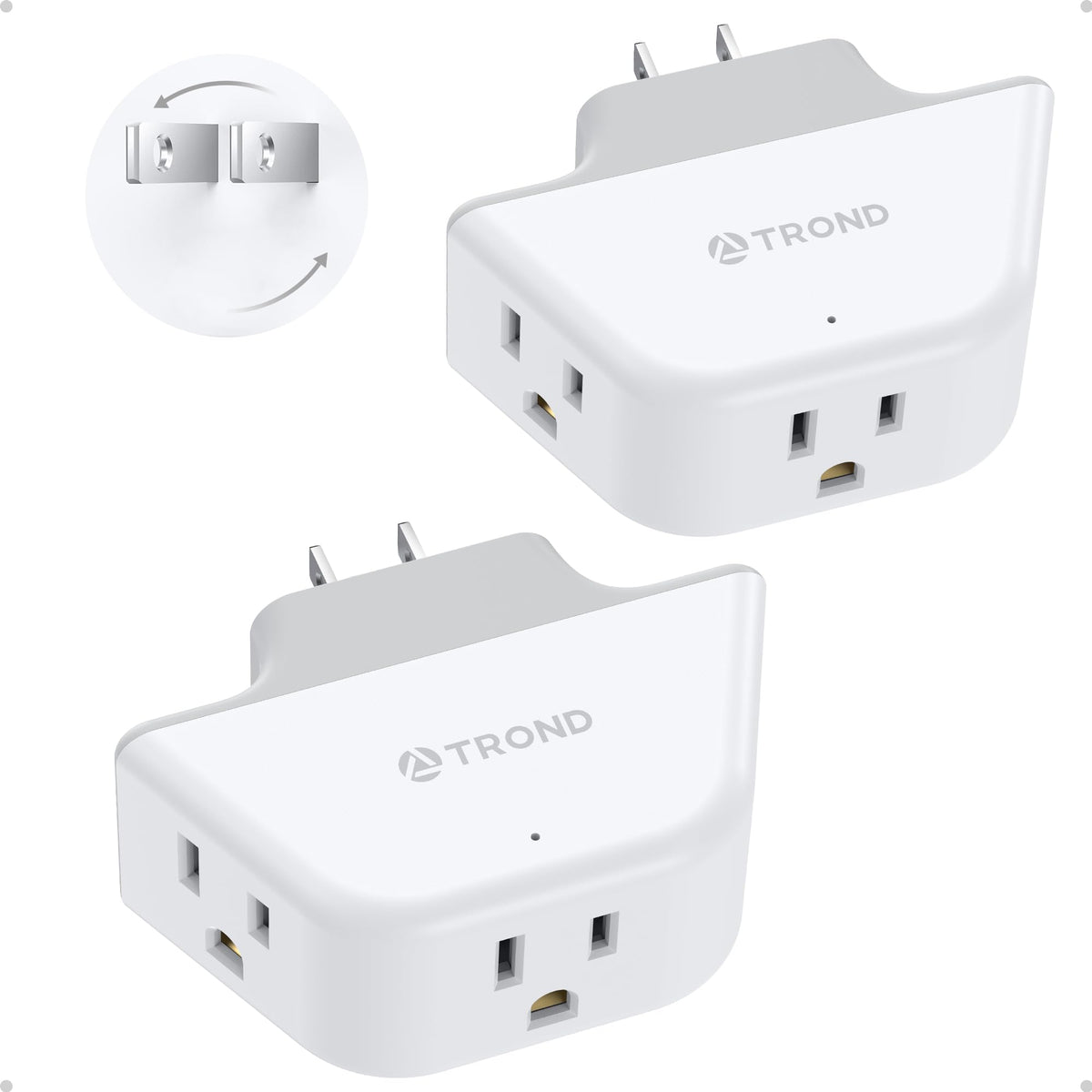 TROND Multi Plug Outlet Extender with USB, 2 Pack Plug Splitter