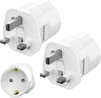 GRIFEMA EU to UK Plug Adapter with 13A Fuse 2 Pack