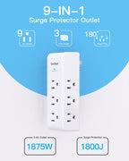Surge Protector Outlet Extender with Rotating Plug, Multi Plug Wall Outlet