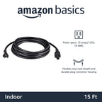 Amazon Basics Extension Cord, 3 Prong Outlet Extender, Indoor Power Cord, 13 Amps, 125V, 6 Ft, Black