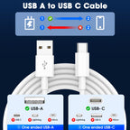 USB C Charger Cable, USB to USB C Cable USB A to C Cable 1M+2M 2Pack