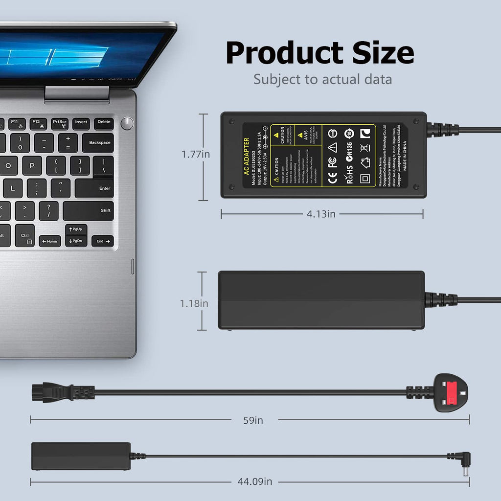 65W Laptop Charger Compatible with Microsoft Surface Pro Laptop Book Go