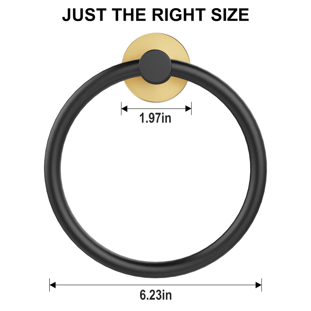 SetSail Towel Holder for Bathroom Wall Matte Black Towel Ring