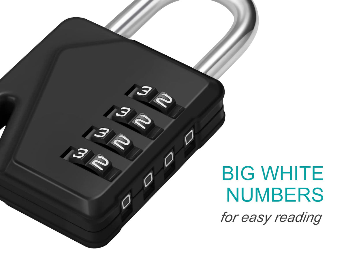 ZHEGE Combination Padlock, 4 Digit Combination Locker Padlock (Red)