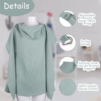 Aolso Breastfeeding Cover Nursing Cover, Muslin Cotton Soft Breathable Nursing Cover, Adjustable Strap Breast Feeding Coverall for Car Seat Blanket and Stroller Coverall (White-Bear)