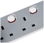PRO ELEC PELB1768 4 Gang Individually Switched Extension Lead 10m, Grey, 4 Socket