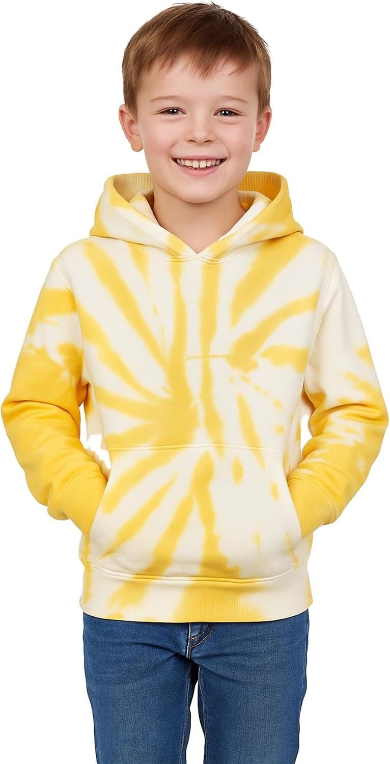 A2Z 4 Kids Girls Boys Plain Sweatshirt Tie Dye Pullover Shirt Fleece Hooded Jumper PE School Warm Coats Long Sleeve Top New Casual Fashion for Childrens Unisex Age 2-13 Years