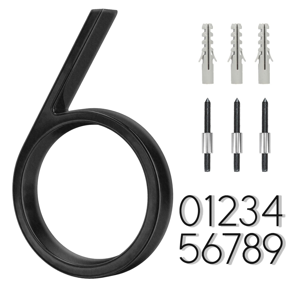 5" Stainless Steel Floating House Number, Metal Modern House Numbers (0)