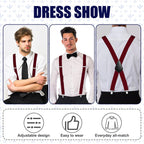 Aomig Mens Braces, Mens Suspenders with Strong Metal Clips, 3.5cm Wide Heavy Duty Suspenders for Men Women Business Wedding Casual