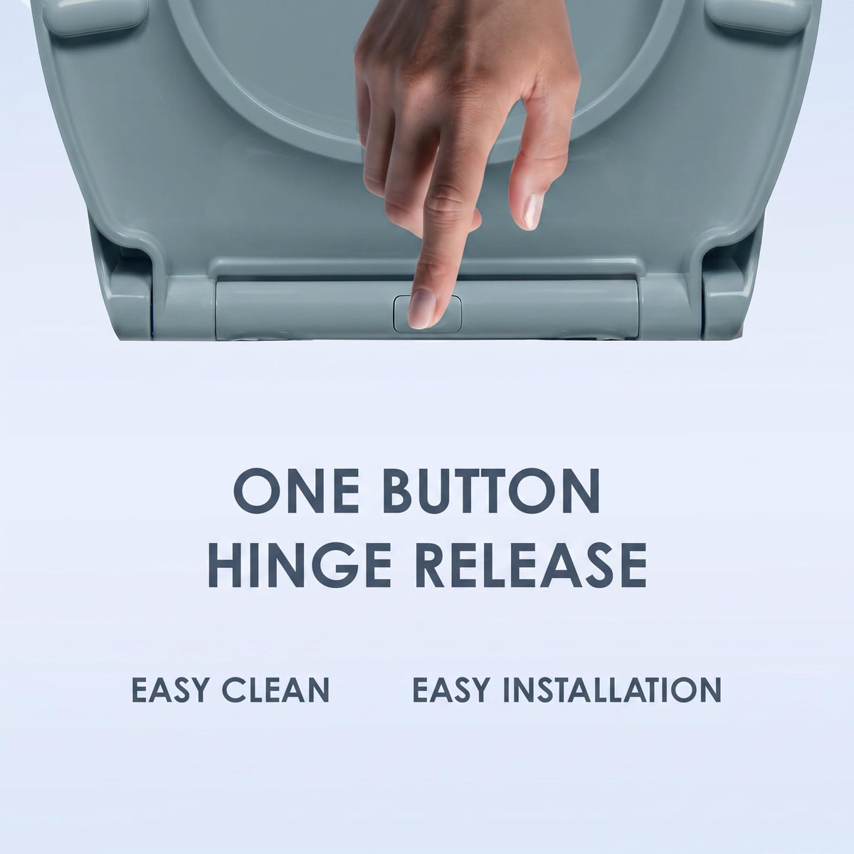 AQUALONA® Premium Thermoplastic Toilet Seat Soft Close Hardwearing Seat with Two Button Hinge Release D Shaped Easy to Clean Simple Installation Top and Bottom Fittings (Blue - D Shape)