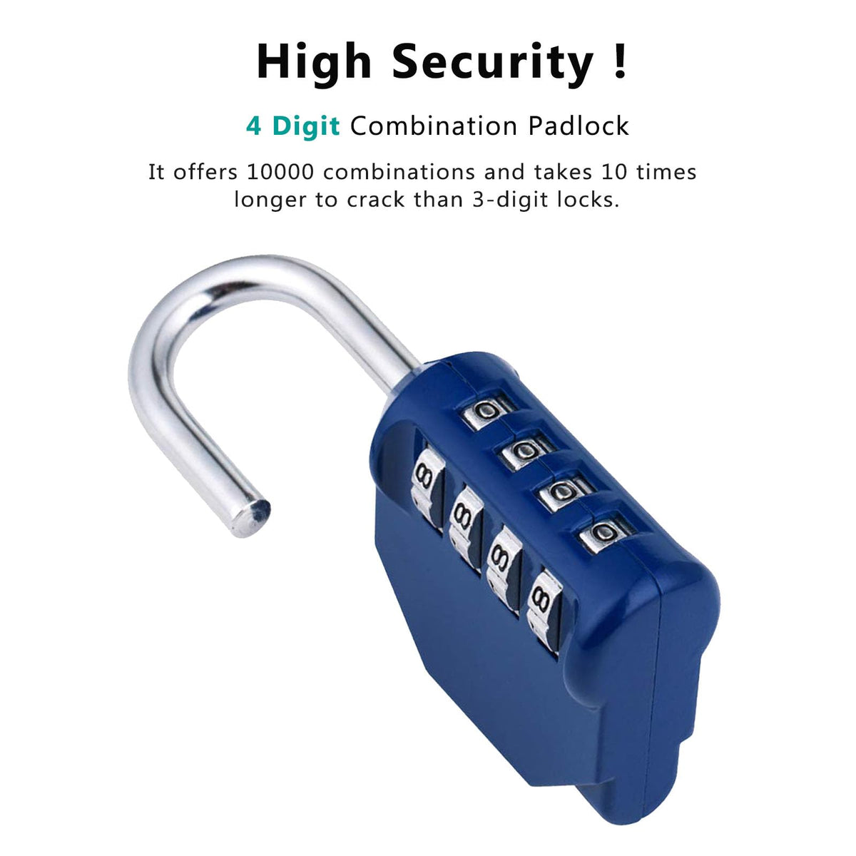 ZHEGE Combination Padlock, 4 Digit Combination Locker Padlock (Red)