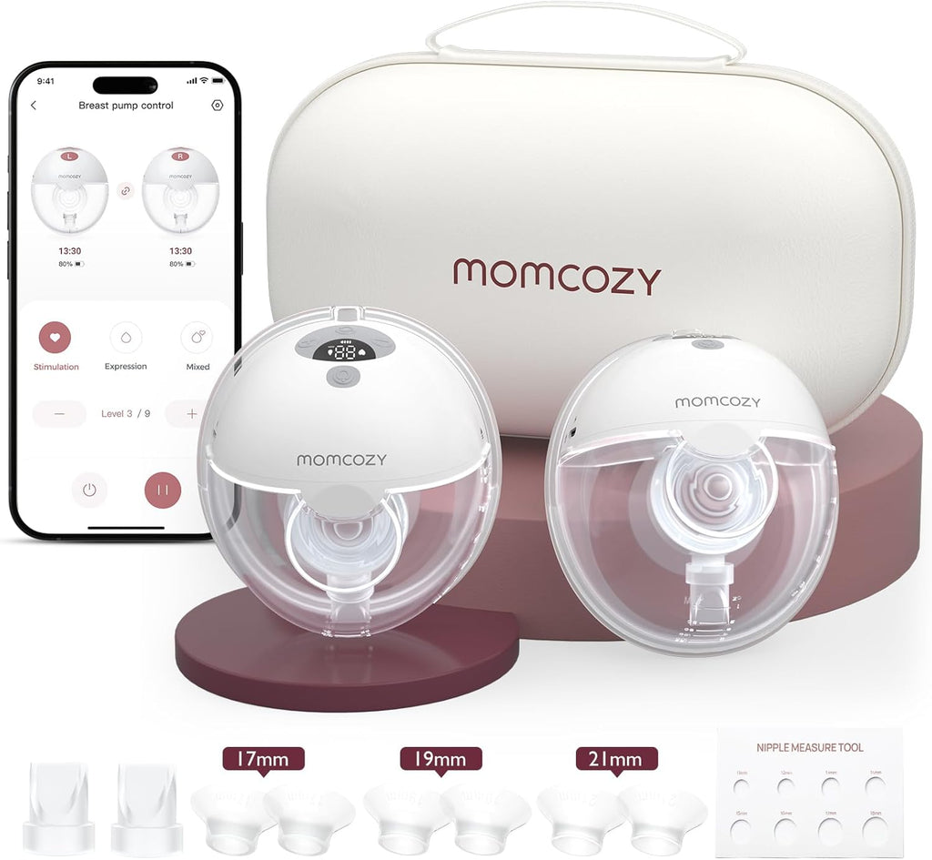 Momcozy M5 Smart Wearable Breast Pump, Double Pack, Gray