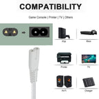 TV power cable 3M, 2 Pin Mains Power Lead Fig Figure 8 UK Power Cable, IEC320C7 to BS 1363 C7 Figure 8 Power Lead compatible with Samsung LG Philips Toshiba TV/Printer/PS4/PS3/PS5…