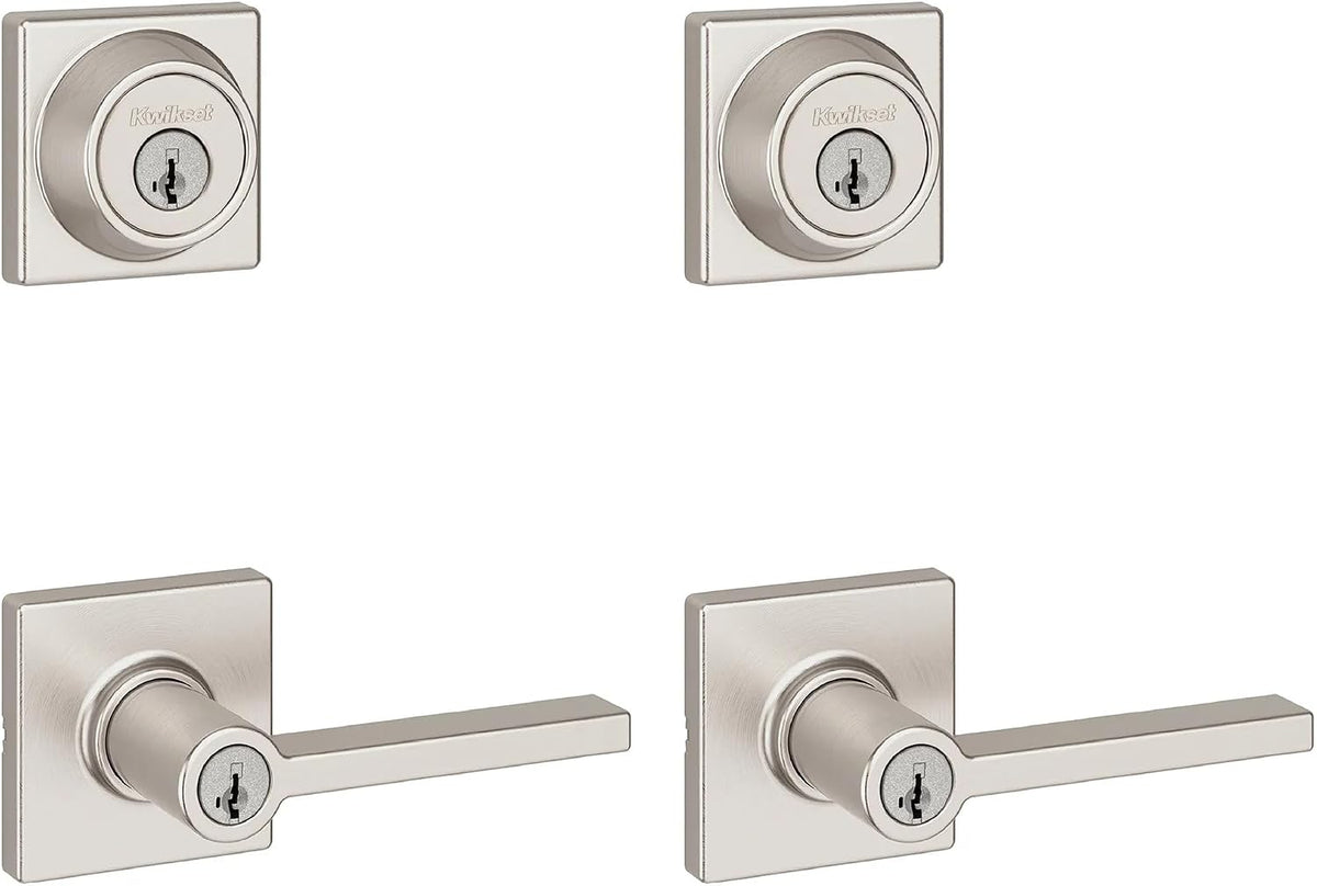 Kwikset Casey Privacy Door Lever with Lock, Matte Black