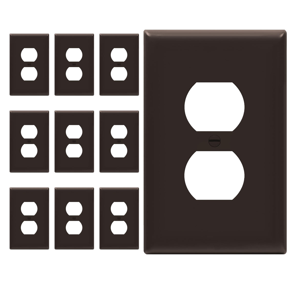 ENERLITES 10 Pack Outlet Covers Wall Plate for Duplex Receptacle, White