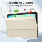 CoBak Case for Samsung Galaxy Tab A11+ Plus 11 Inch 2025/A9+ Plus 2023 - PU Leather Smart Cover with Auto Sleep/Wake for Tab A11+, Translucent Hard Shell, Multi-Viewing Angles, Orange