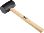 OX Trade Black Rubber Mallet 16oz / 450g, Non-Marking Hammer, Wooden Handle
