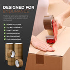 Packaging Tape, Industrial Brown Parcel Tape 3 Rolls With Low Noise - 48mm X 66m, Secure Sticky Brown Tape For Box Packaging, Moving Boxes, Packing Tape Strong For Moving House (3 rolls)