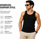 ITRAT Men's Cotton Vests Tank Tops Slim Fit Summer Top Breathable Sleeveless Shirt, Easy Fit Athletic Wear for Workout, Everyday Use and Training Activities (Pack 1, White, XL)