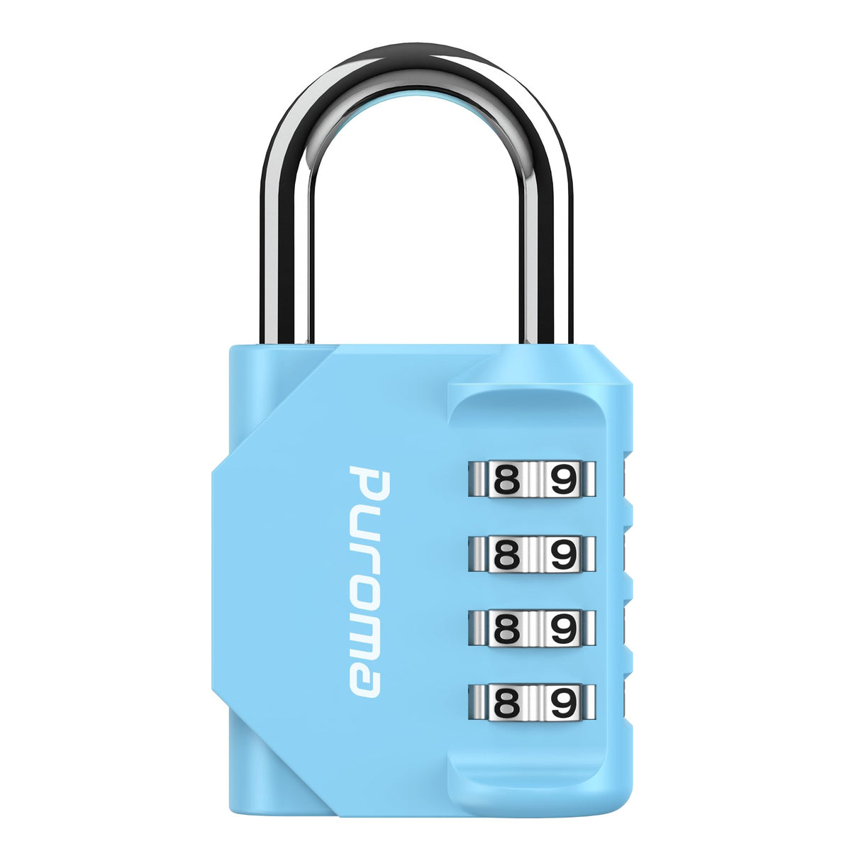 Puroma 2 Combination Lock Locker 4 Digits Combo Padlock Gym Silver & Black