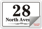 EDSG 4 x Wheelie Bin Stickers, Personalised Bin Numbers for Wheelie Bins, Custom Wheelies Bins Numbers Stickers, Number Sticker with House Number Street Name (Design 1)