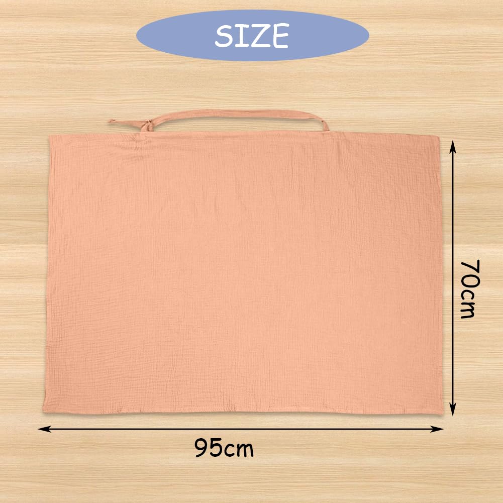 Aolso Breastfeeding Cover Nursing Cover, Muslin Cotton Soft Breathable Nursing Cover, Adjustable Strap Breast Feeding Coverall for Car Seat Blanket and Stroller Coverall (White-Bear)