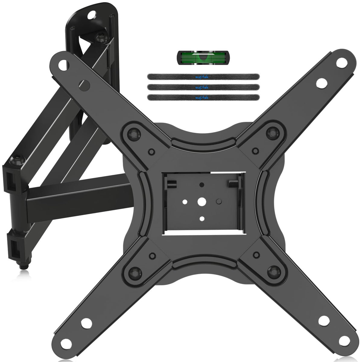 Suptek Full Motion TV Wall Mount Bracket for Most 13-30 inch TVs and Monitors, Flat and Curved TVs up to 28lbs, Tilt Swivel and 16.9 inch Extension, Max VESA 100x100mm, Black, MA2776